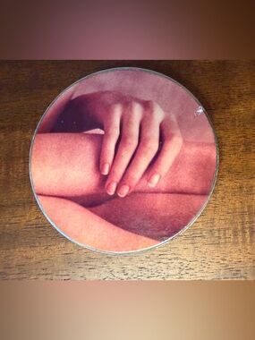 Vintage Photo Hand Upcycled belt buckle-Pink Tones